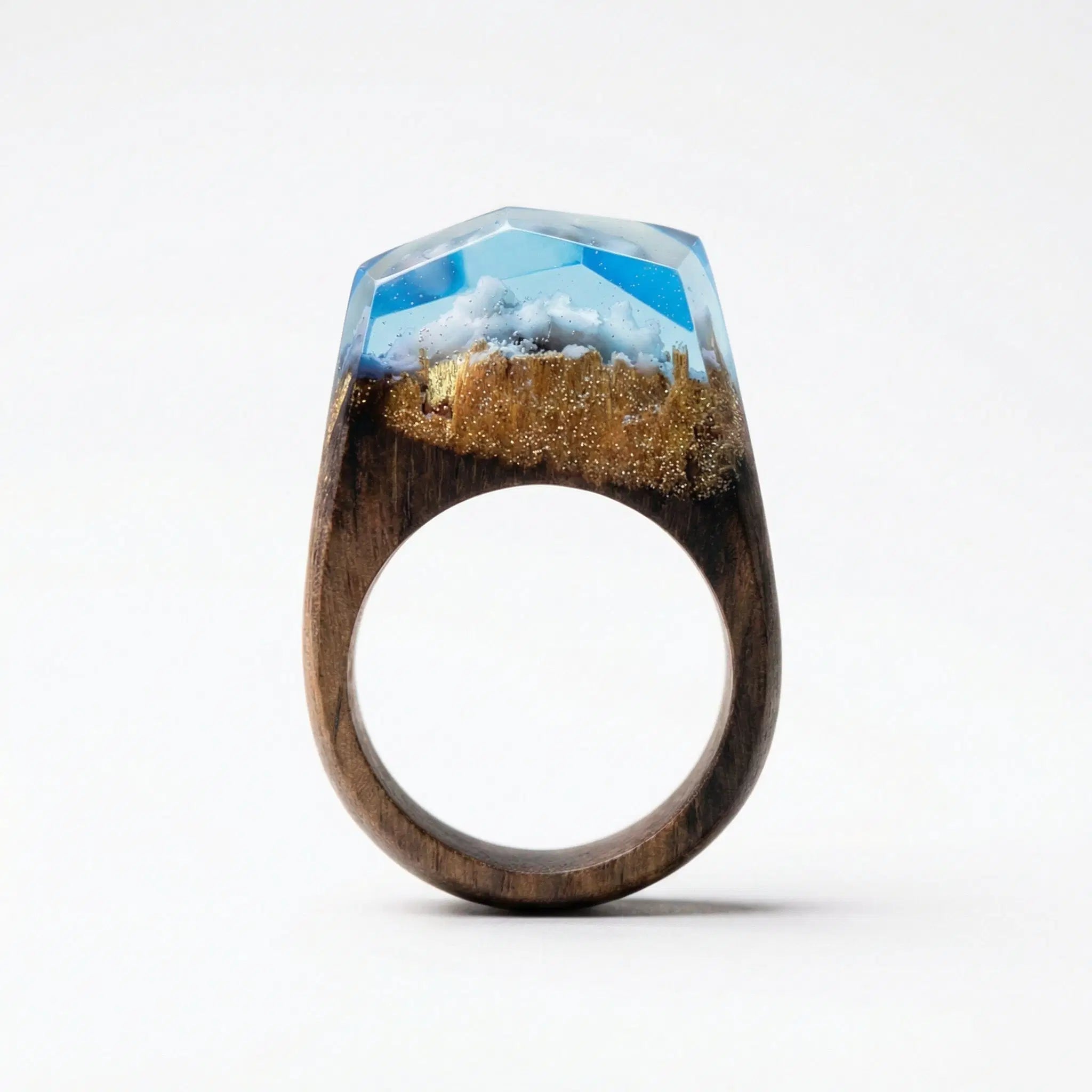 Timeless Ring – Handgefertigter Holzring mit Resin & floraler Eleganz - 96 Varianten - Unisex - Amorlune