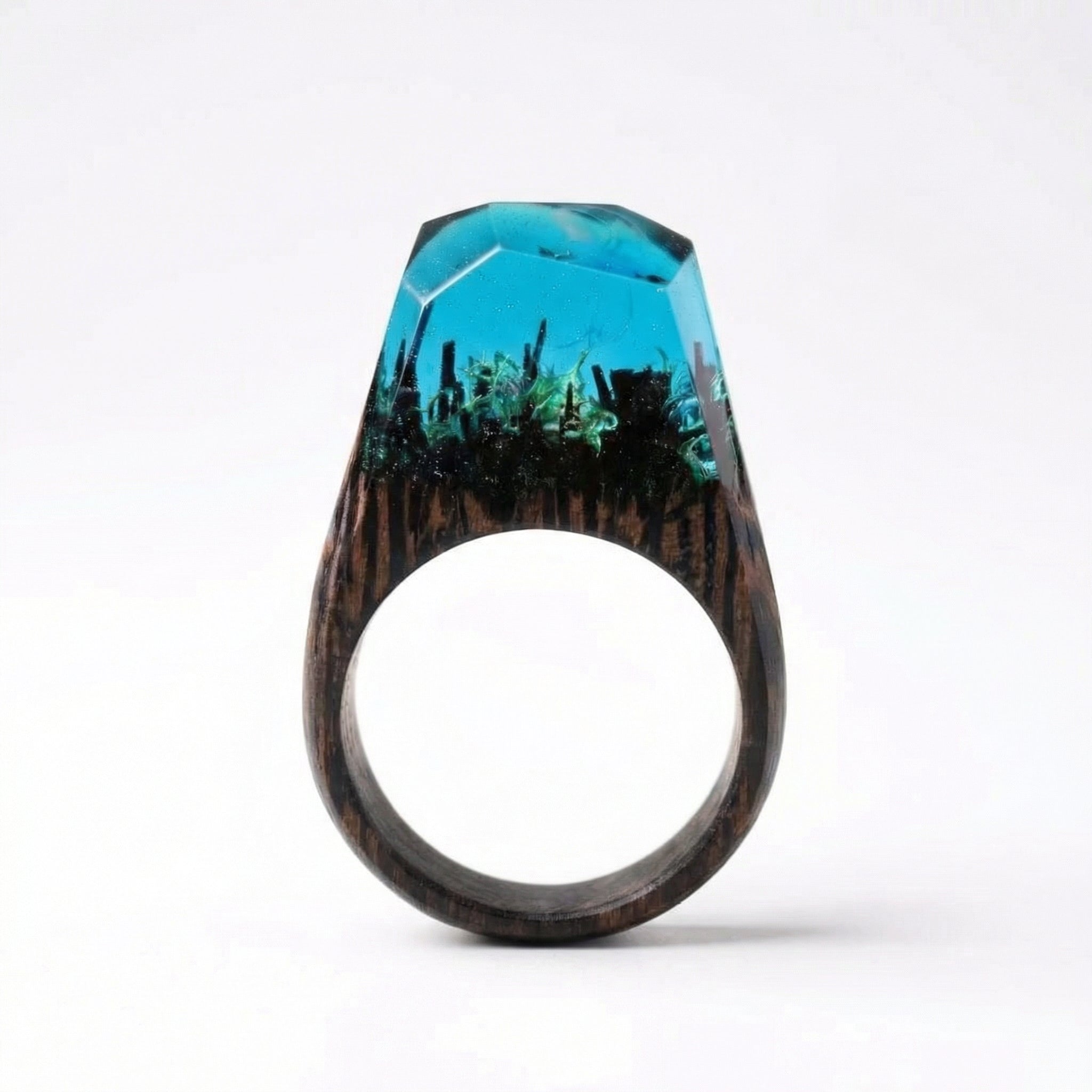 Timeless Ring – Handgefertigter Holzring mit Resin & floraler Eleganz | 96 Varianten | Unisex - Amorlune 