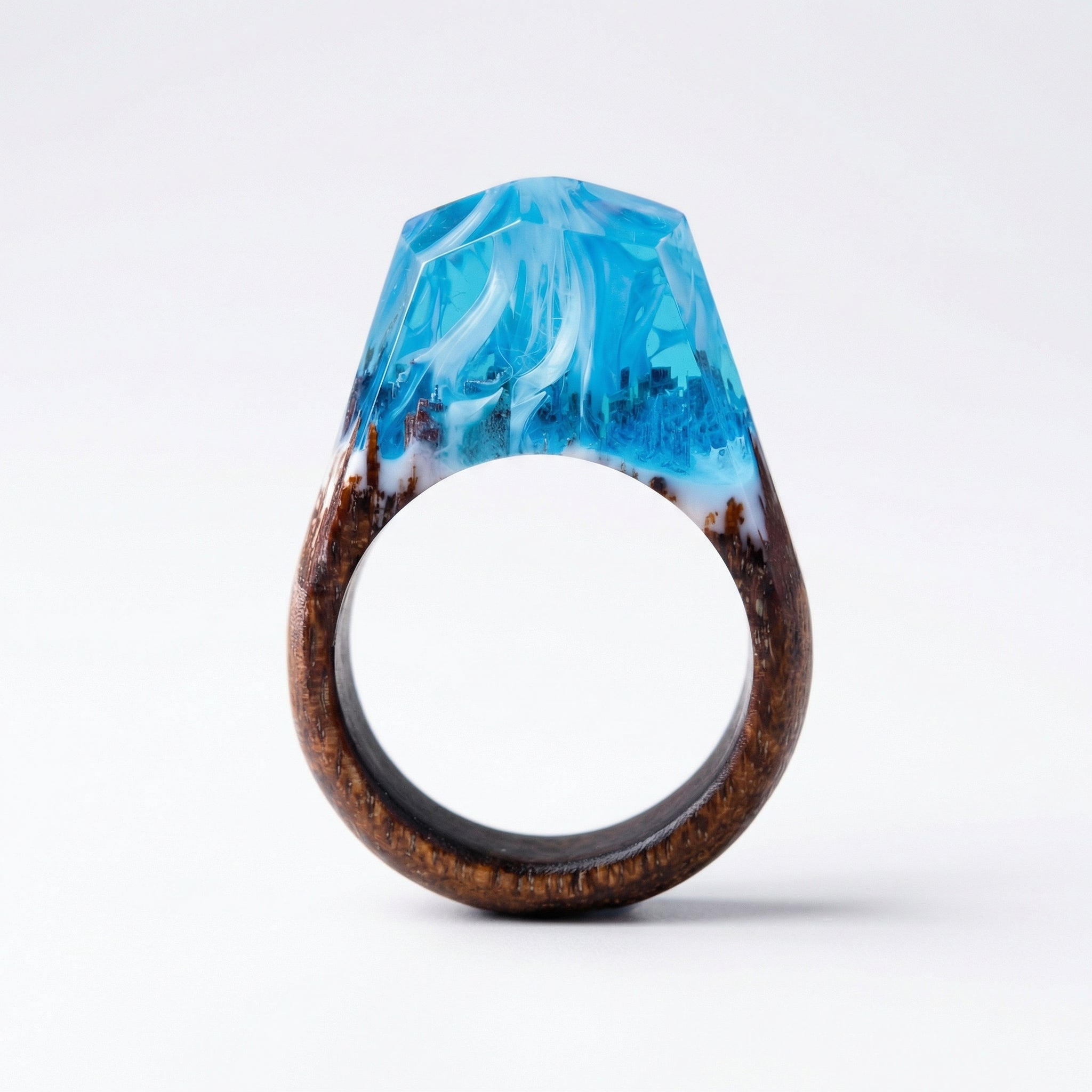 Timeless Ring – Handgefertigter Holzring mit Resin & floraler Eleganz | 96 Varianten | Unisex - Amorlune 