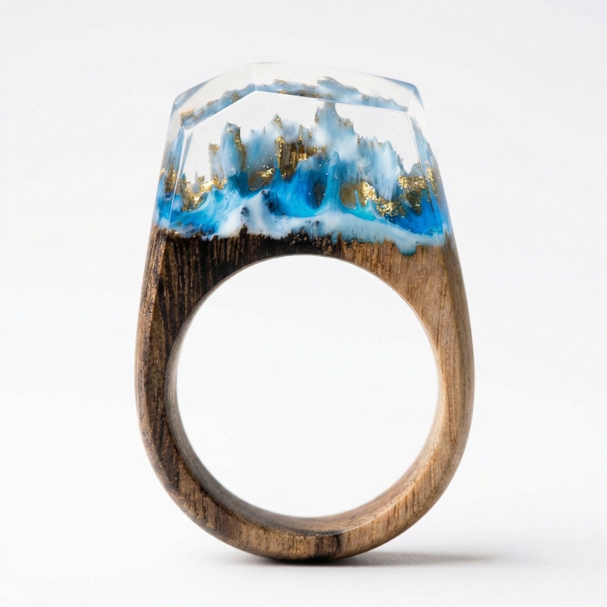 Timeless Ring – Handgefertigter Holzring mit Resin & floraler Eleganz | 96 Varianten | Unisex - Amorlune 
