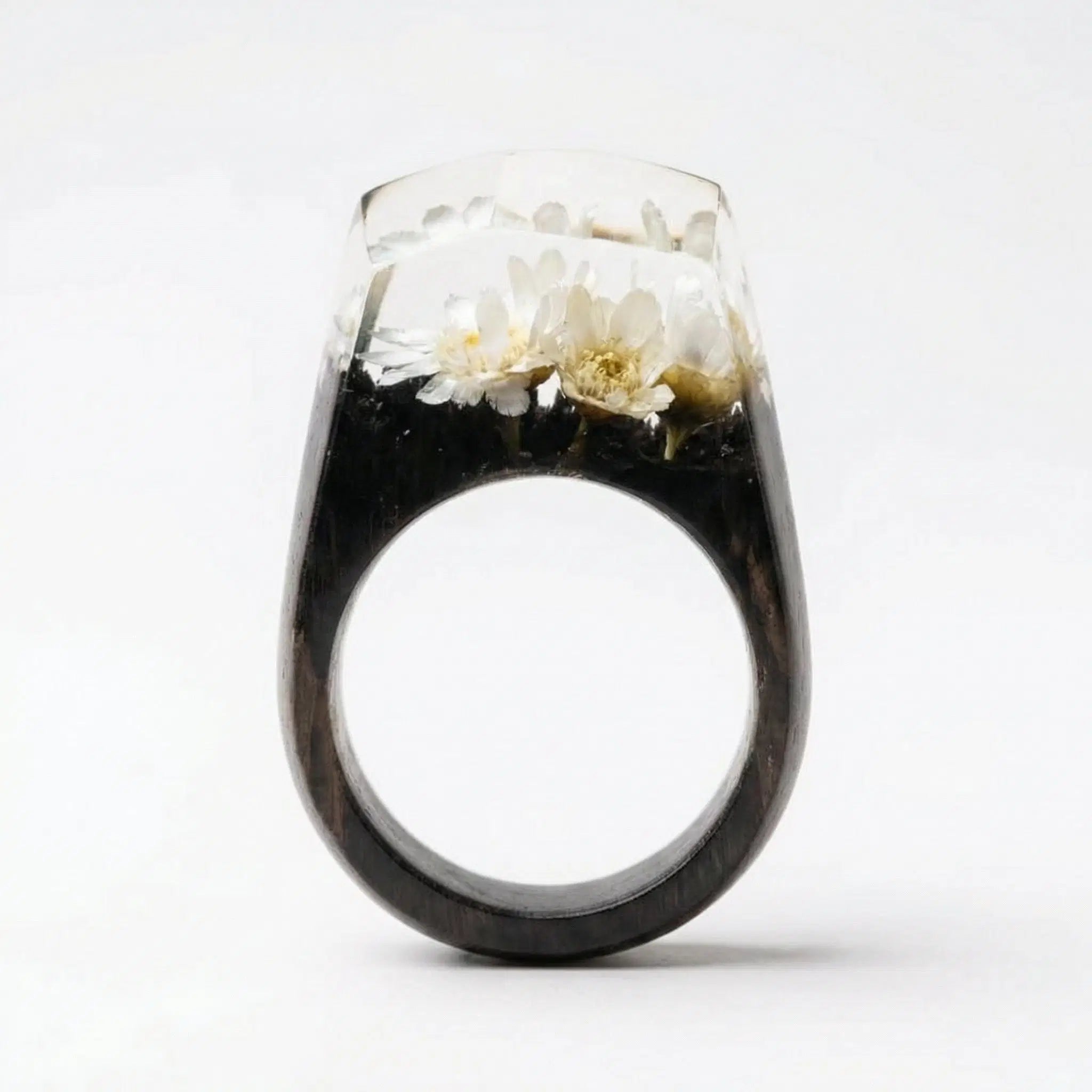 Timeless Ring – Handgefertigter Holzring mit Resin & floraler Eleganz - 96 Varianten - Unisex - Amorlune