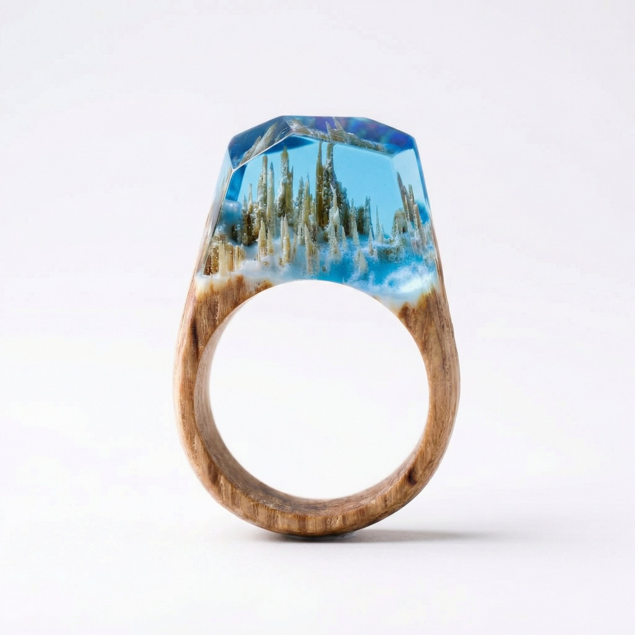 Timeless Ring – Handgefertigter Holzring mit Resin & floraler Eleganz | 96 Varianten | Unisex - Amorlune 