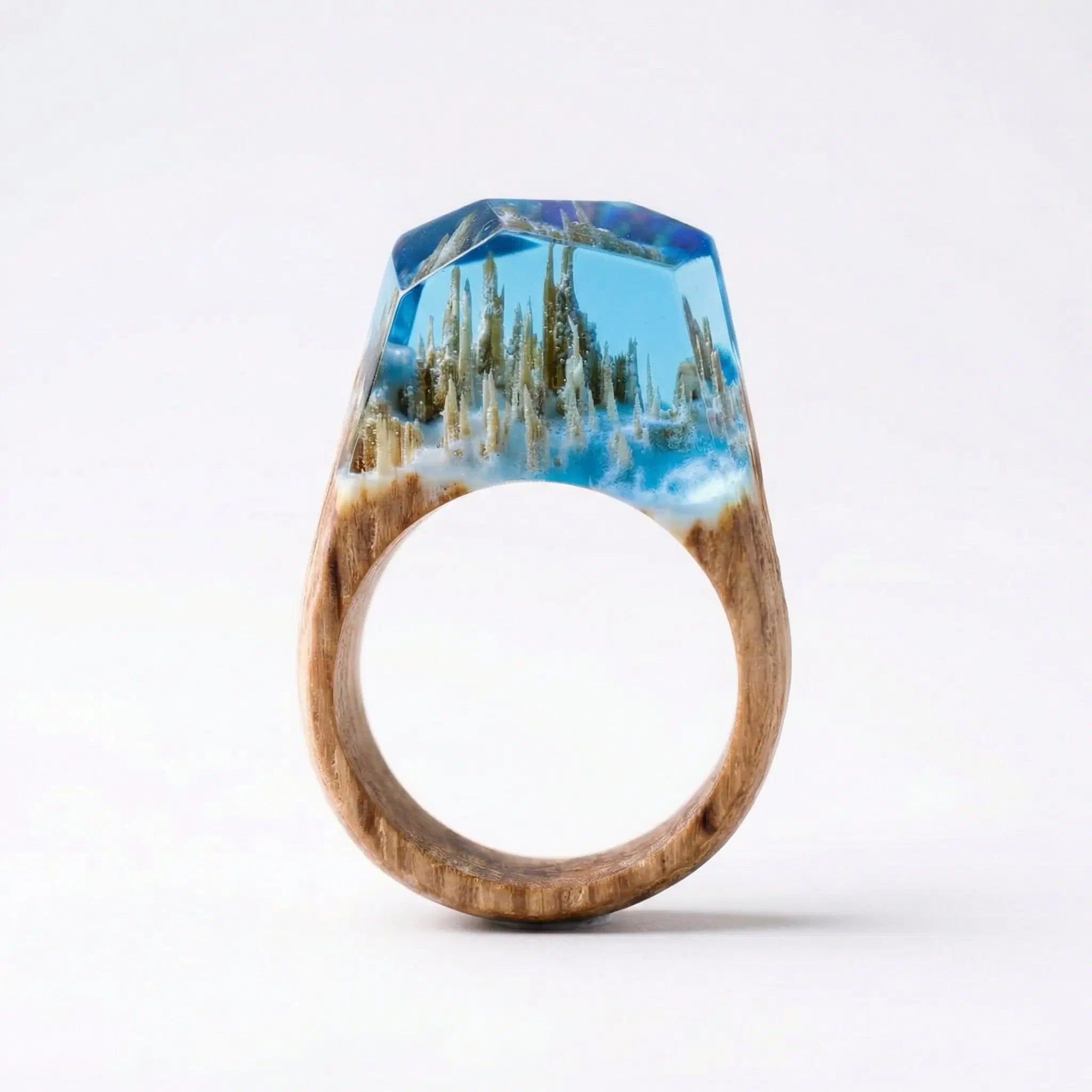 Timeless Ring – Handgefertigter Holzring mit Resin & floraler Eleganz - 96 Varianten - Unisex - Amorlune