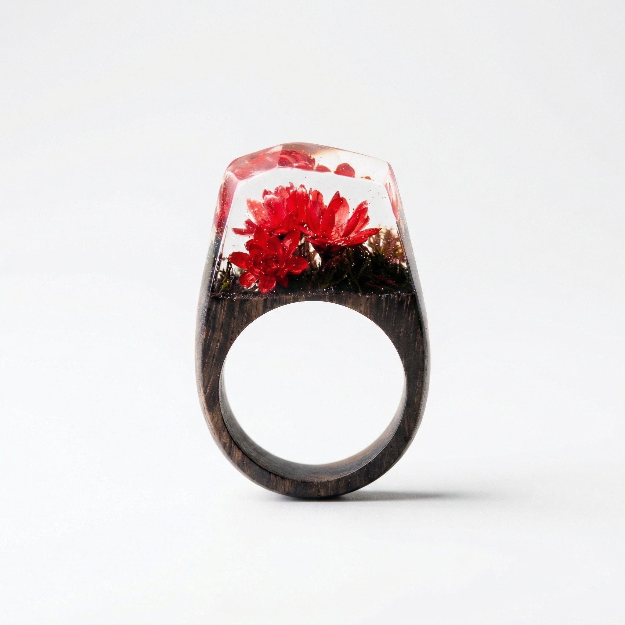 Timeless Ring – Handgefertigter Holzring mit Resin & floraler Eleganz | 96 Varianten | Unisex - Amorlune 