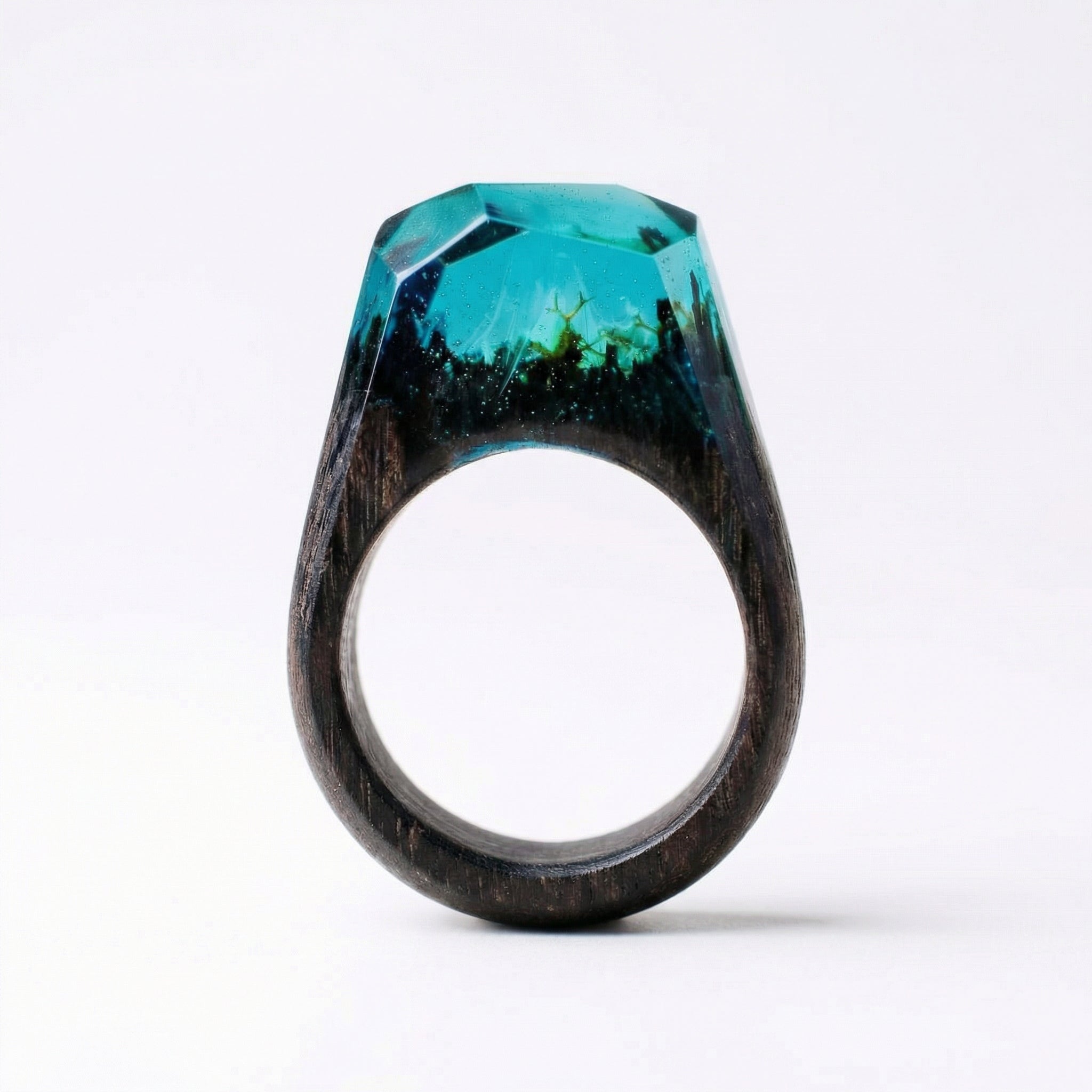 Timeless Ring – Handgefertigter Holzring mit Resin & floraler Eleganz | 96 Varianten | Unisex - Amorlune 