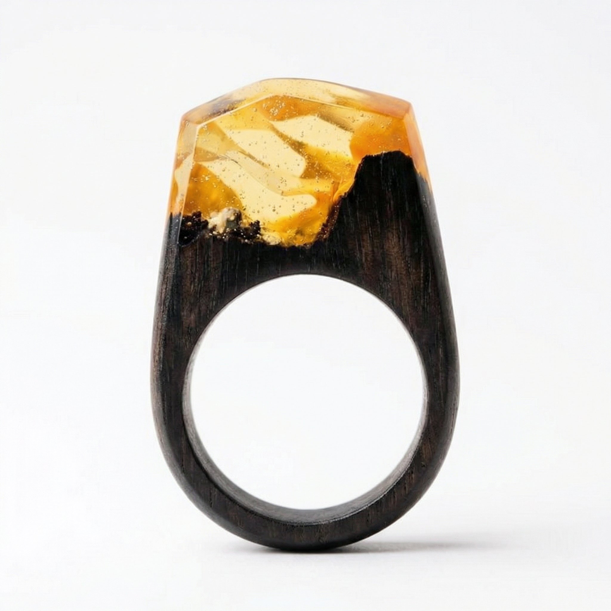 Timeless Ring – Handgefertigter Holzring mit Resin & floraler Eleganz | 96 Varianten | Unisex - Amorlune 
