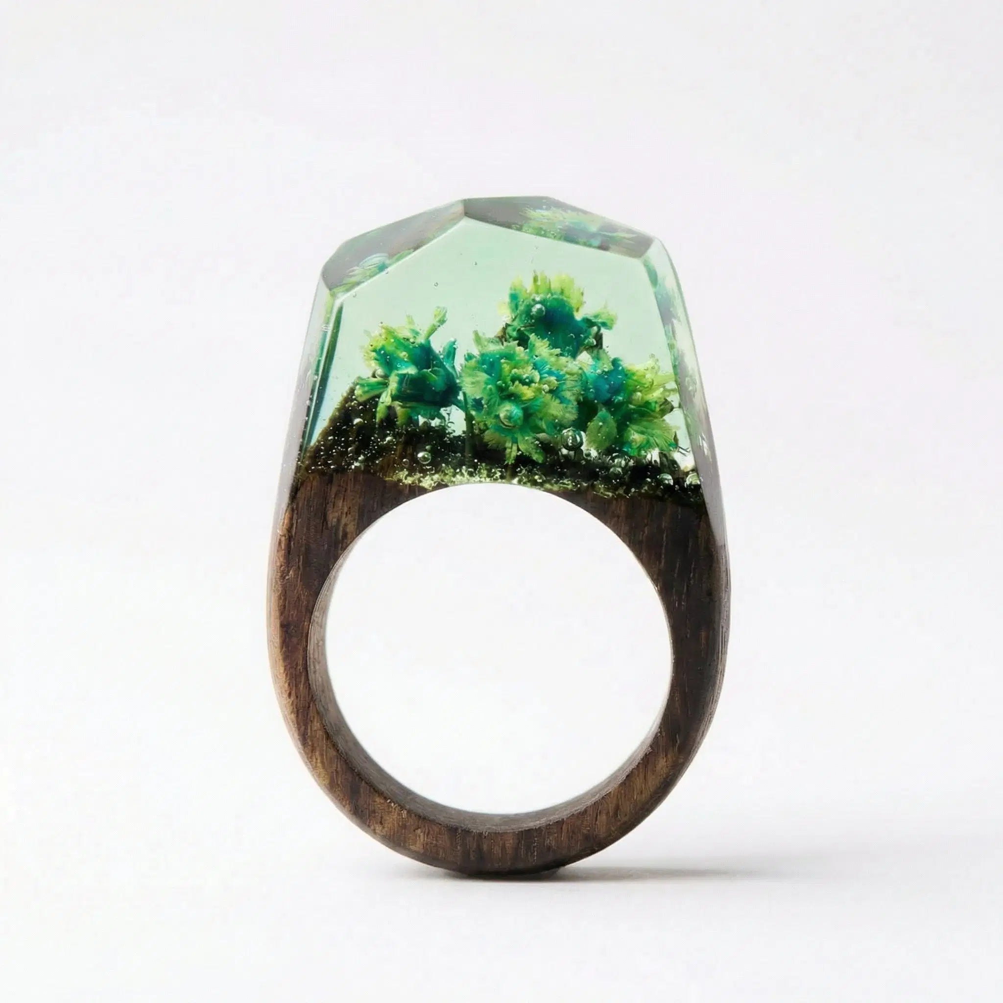 Timeless Ring – Handgefertigter Holzring mit Resin & floraler Eleganz - 96 Varianten - Unisex - Amorlune