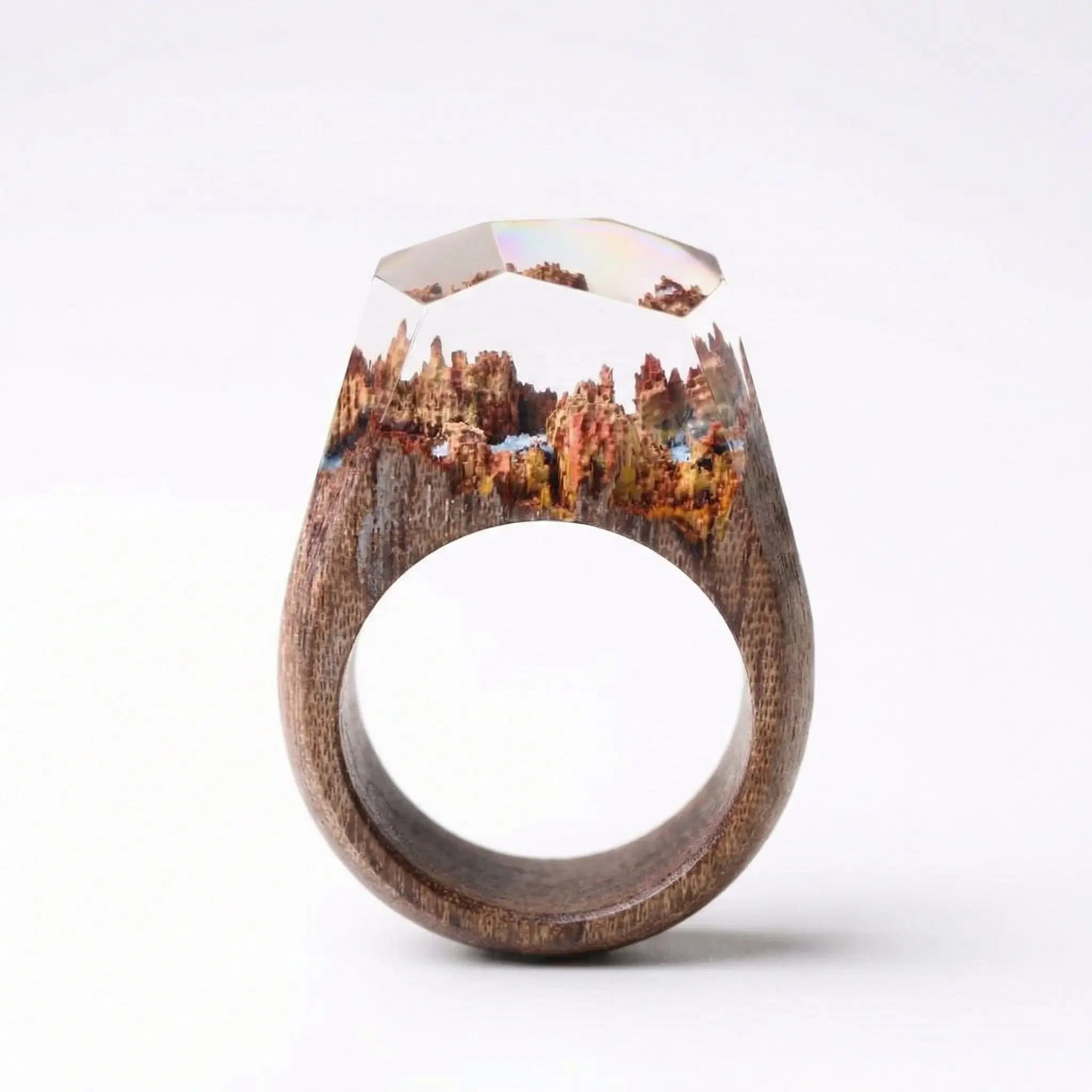 Timeless Ring – Handgefertigter Holzring mit Resin & floraler Eleganz - 96 Varianten - Unisex - Amorlune