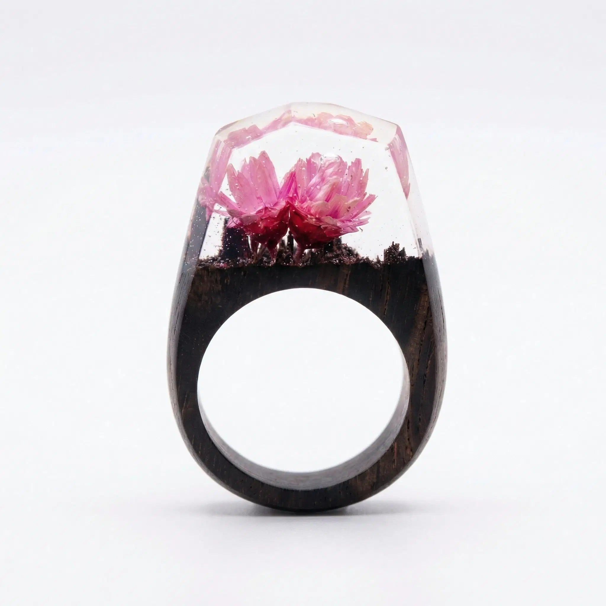 Timeless Ring – Handgefertigter Holzring mit Resin & floraler Eleganz - 96 Varianten - Unisex - Amorlune