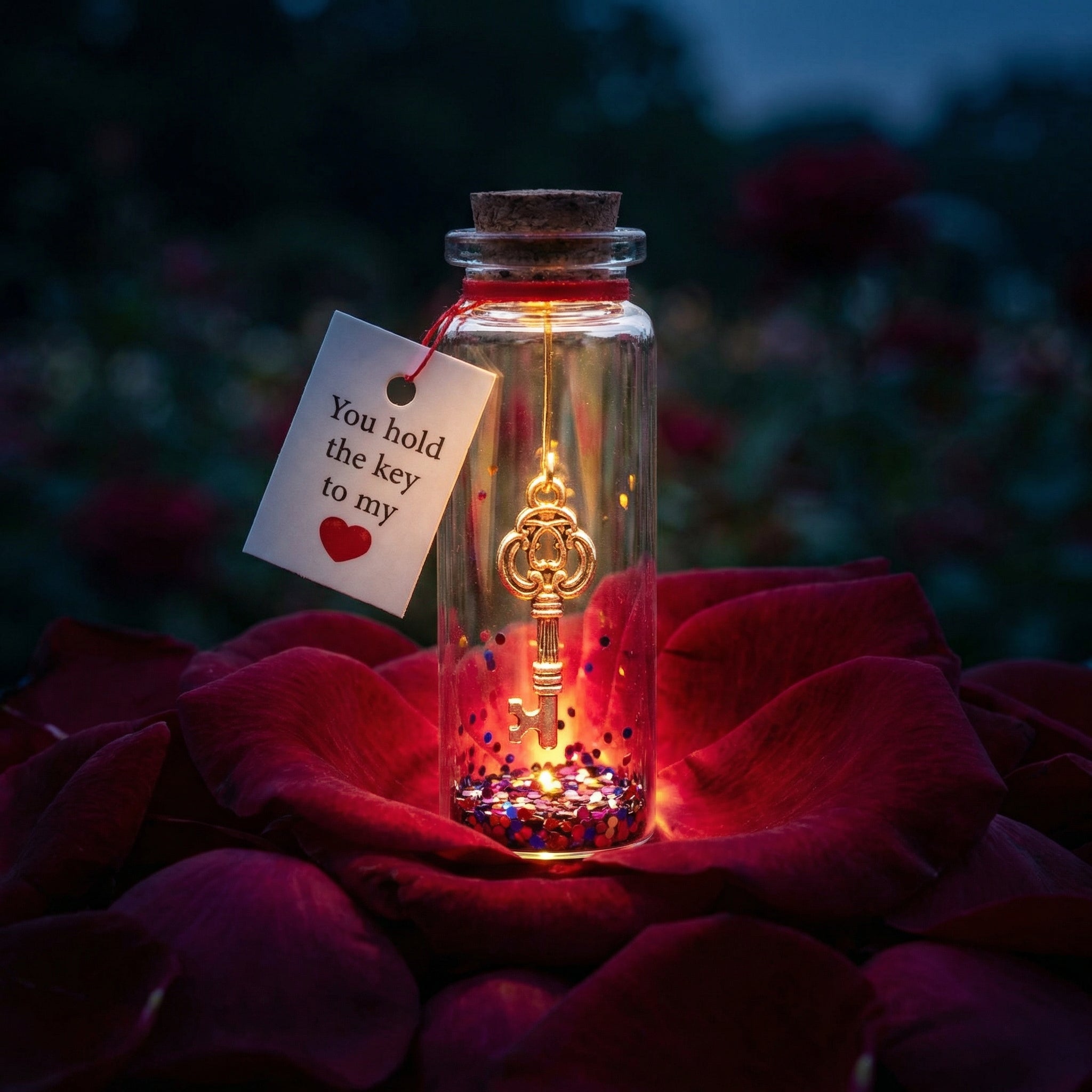 Valentine's Love Pendant Bottle - Romantischer Flaschenpost Anhänger