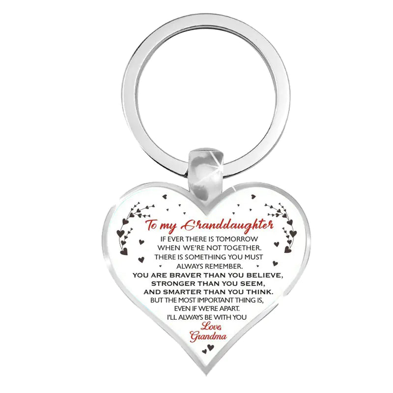Heart-shaped keychain pendant for wife and daughter by Amorlune, featuring an elegant design and intricate detailing.