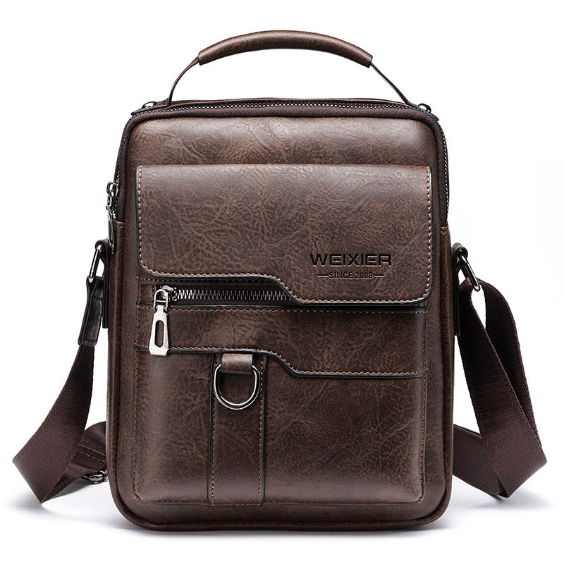 Elegant men's shoulder bag made of synthetic leather