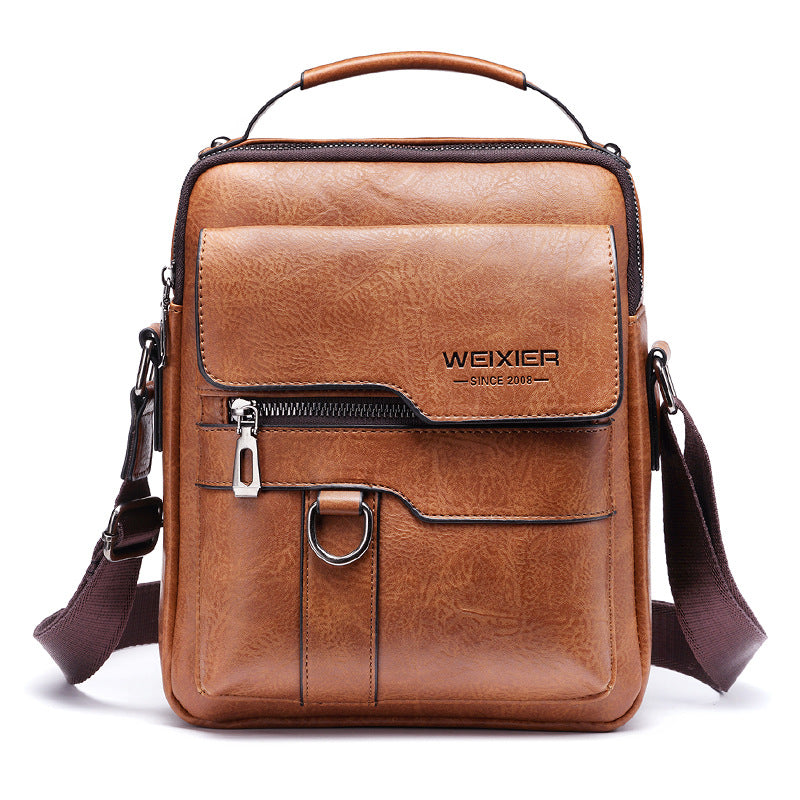 Elegant men's shoulder bag made of synthetic leather