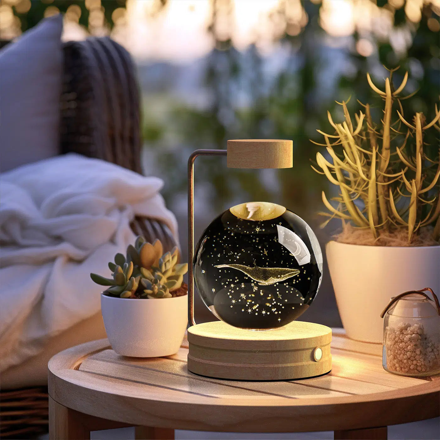 Crystal Night Light Dino Galaxy – warm USB mood light