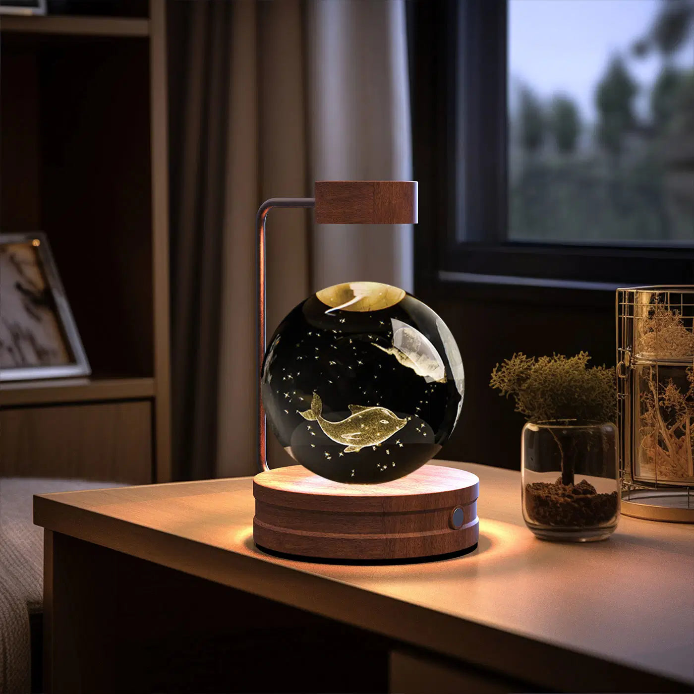 Crystal Night Light Dino Galaxy – warm USB mood light