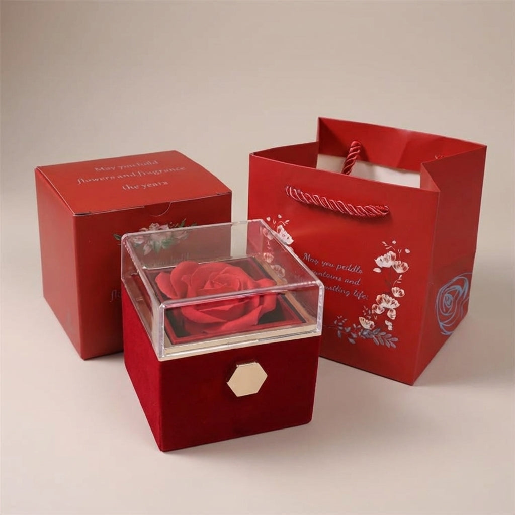 Caja de regalo clásica de rosas artificiales eternas