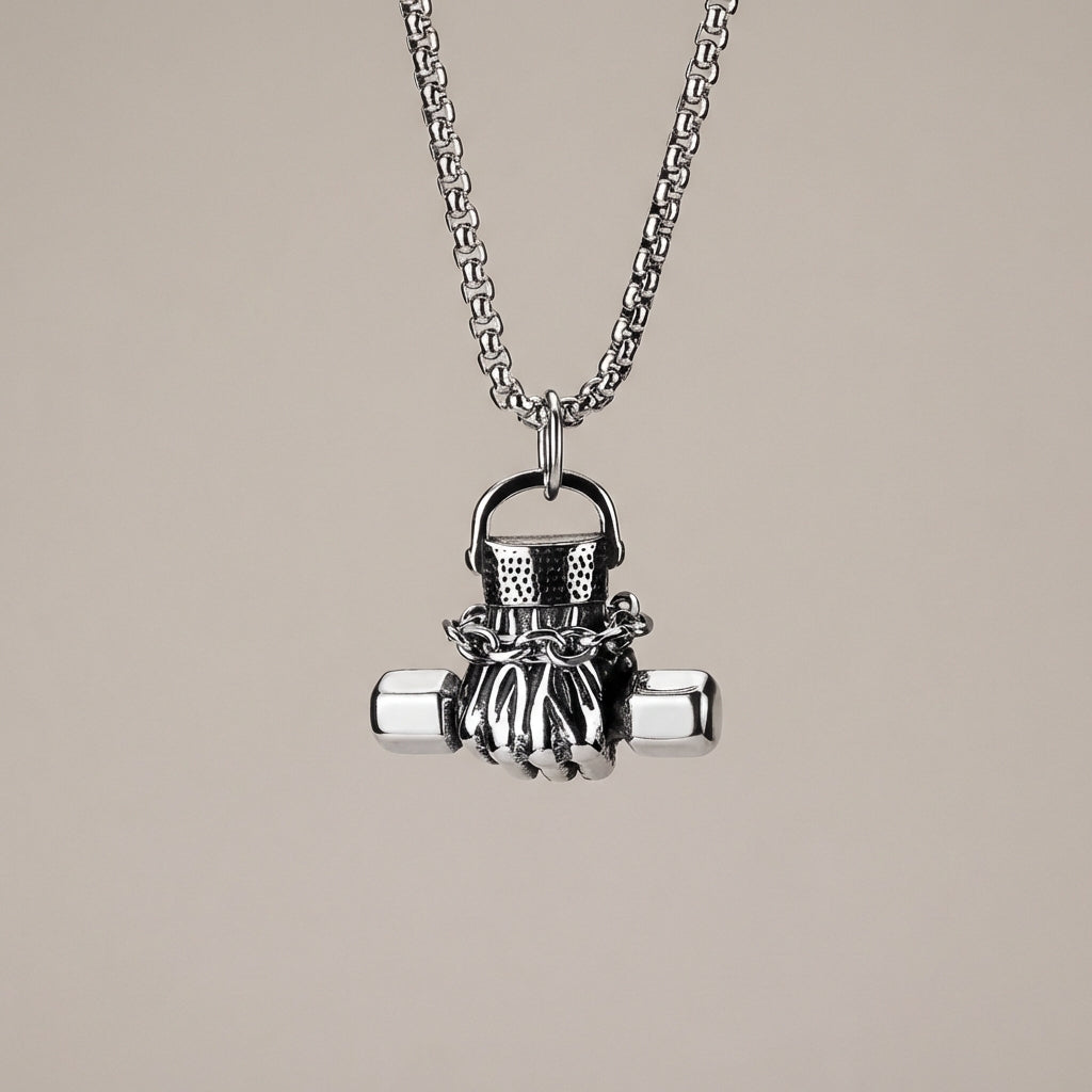 Cadena de puño con mancuernas de acero de titanio 