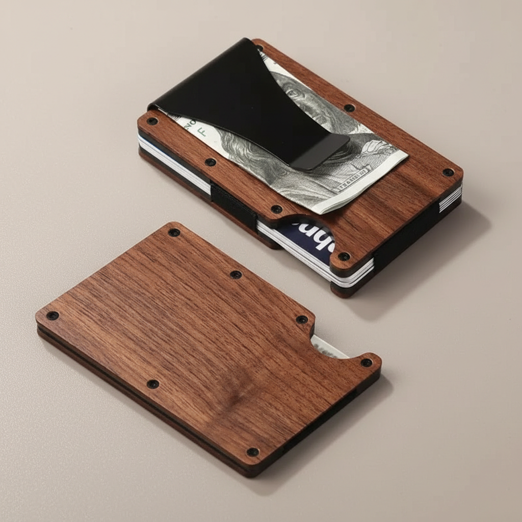 Holz-Kartenetui mit RFID-Schutz