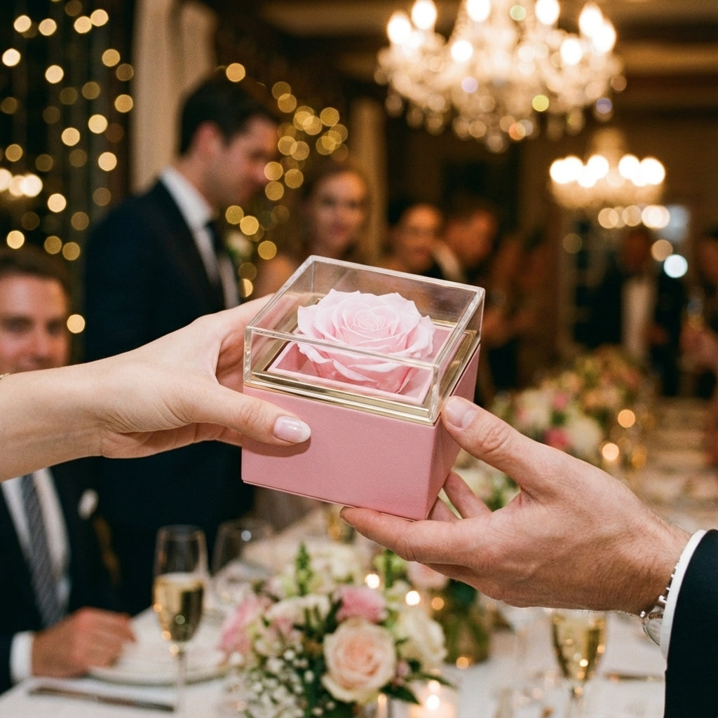 Caja de regalo clásica de rosas artificiales eternas