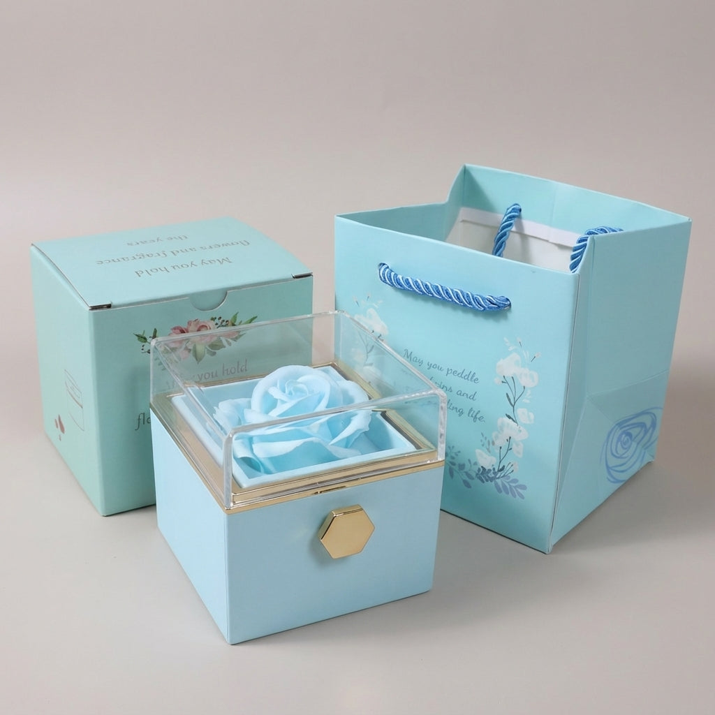 Caja de regalo clásica de rosas artificiales eternas